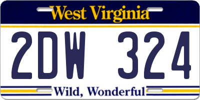 WV license plate 2DW324