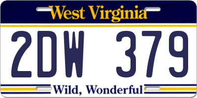 WV license plate 2DW379