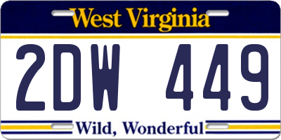 WV license plate 2DW449