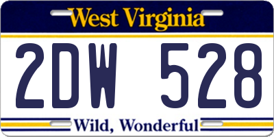 WV license plate 2DW528
