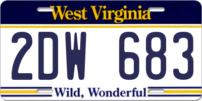 WV license plate 2DW683
