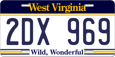 WV license plate 2DX969