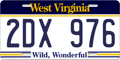 WV license plate 2DX976