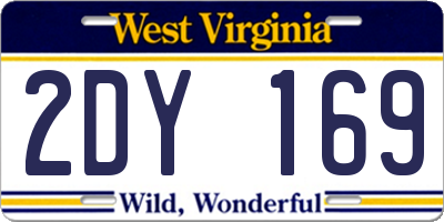 WV license plate 2DY169