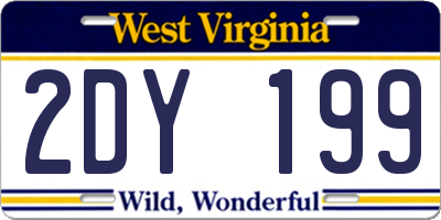 WV license plate 2DY199