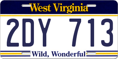 WV license plate 2DY713
