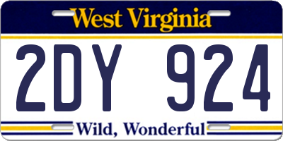 WV license plate 2DY924