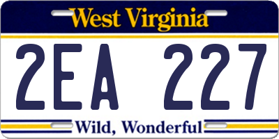 WV license plate 2EA227