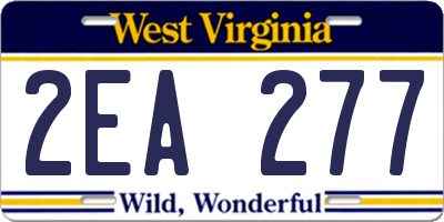 WV license plate 2EA277