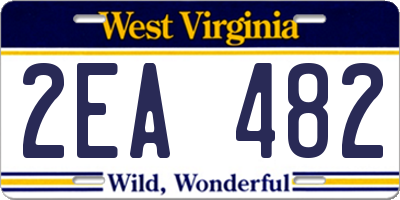 WV license plate 2EA482