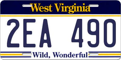 WV license plate 2EA490