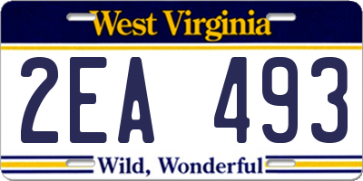 WV license plate 2EA493