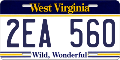 WV license plate 2EA560