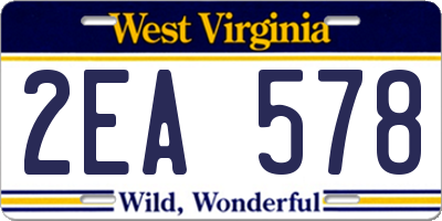 WV license plate 2EA578