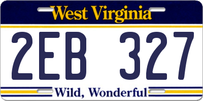 WV license plate 2EB327