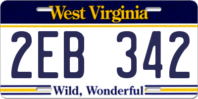 WV license plate 2EB342