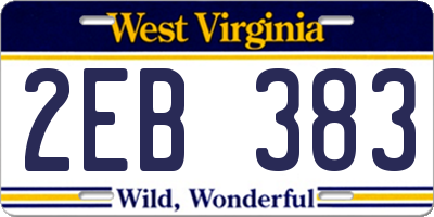 WV license plate 2EB383
