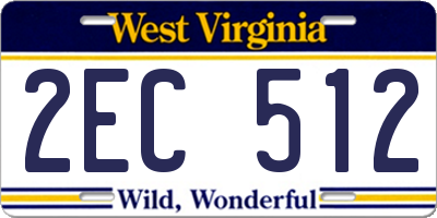 WV license plate 2EC512
