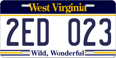 WV license plate 2ED023
