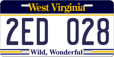 WV license plate 2ED028