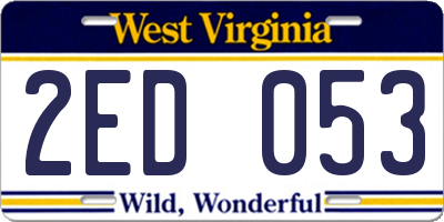 WV license plate 2ED053