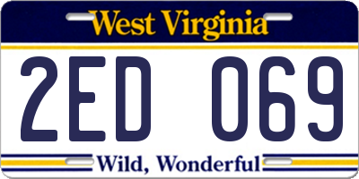 WV license plate 2ED069