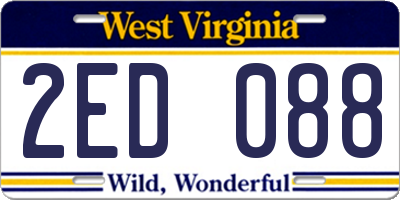 WV license plate 2ED088