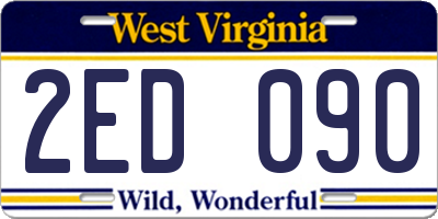 WV license plate 2ED090