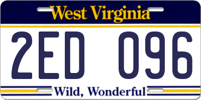 WV license plate 2ED096