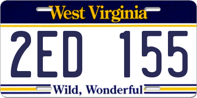 WV license plate 2ED155