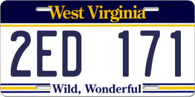 WV license plate 2ED171
