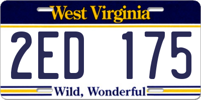 WV license plate 2ED175