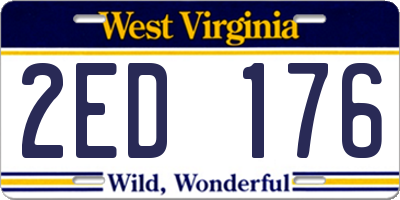 WV license plate 2ED176
