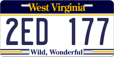 WV license plate 2ED177