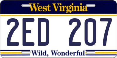WV license plate 2ED207