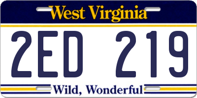 WV license plate 2ED219