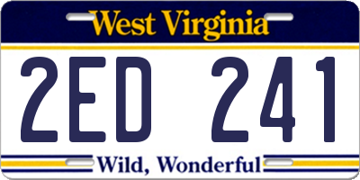 WV license plate 2ED241