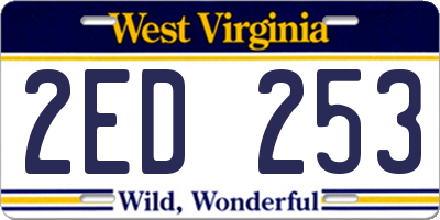 WV license plate 2ED253