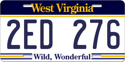 WV license plate 2ED276