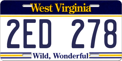 WV license plate 2ED278