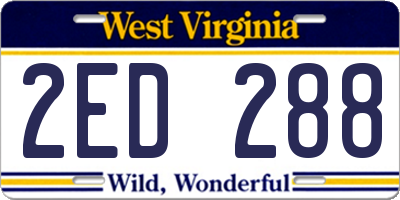 WV license plate 2ED288