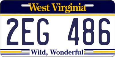 WV license plate 2EG486
