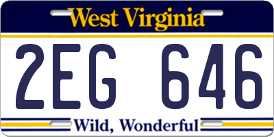 WV license plate 2EG646