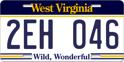 WV license plate 2EH046