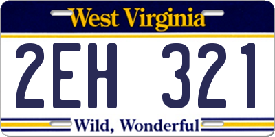 WV license plate 2EH321