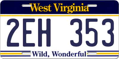 WV license plate 2EH353
