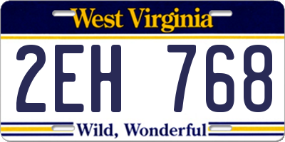 WV license plate 2EH768