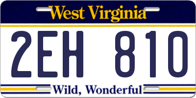 WV license plate 2EH810