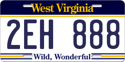 WV license plate 2EH888