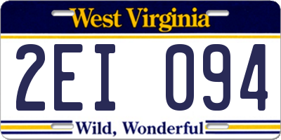 WV license plate 2EI094